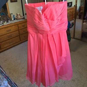 David’s bridal coral bridesmaid dress
